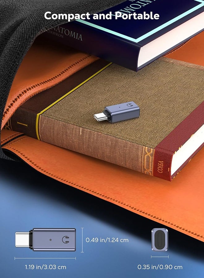 يونيك متوافق مع محول الصوت من USB C إلى Lightning، محول سماعة رأس من USB C إلى Lightning مع ضوء مؤشر، محول من Lightning إلى USB C لأجهزة iPhone 17 و16 و15، iPad والمزيد - مع دعم المكالمات/الاستماع/التحكم في الخط - باللون الرمادي - Image 2