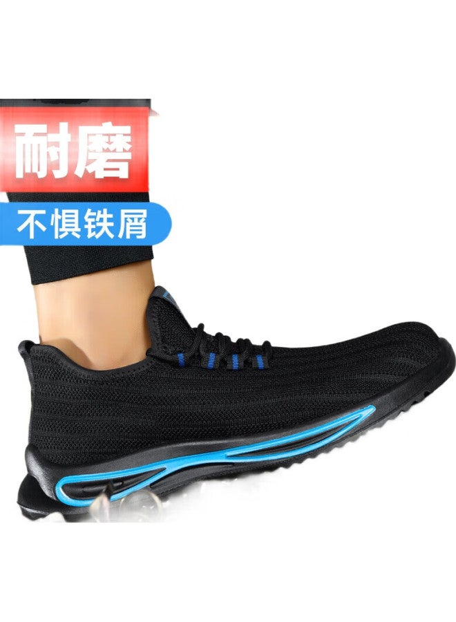JUNBU Safety Shoes For Men, Summer Breathable Steel Toe Cap, Anti-Smashing, Anti-Puncture, Lightweight, Odor-Resistant, Construction Site Work Shoes 1081F Size 43 - Image 1