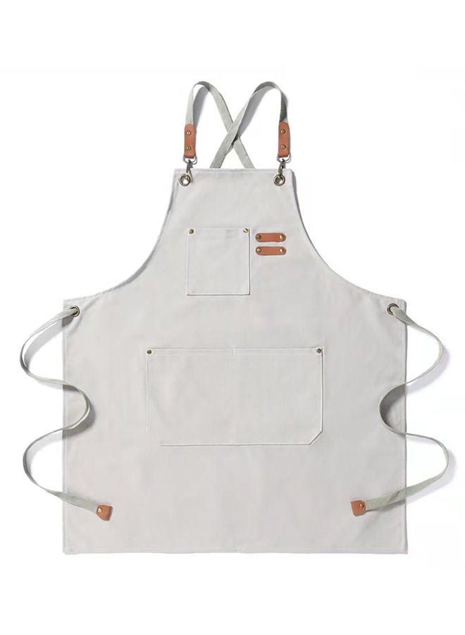 عربست مريلة شيف للرجال والنساء مع جيوب كبيرة، مريلة ظهر من القماش القطني مع أشرطة قابلة للتعديل، مريلة مقاومة للماء للطبخ والشواء والعمل والرسم والمطبخ والبستاني والخبز - Image 1