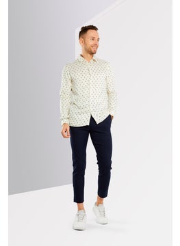 THE KOOPLES Men Relaxed Fit Long Sleeve Allover Print Casual Shirt, Off White  - Image 1