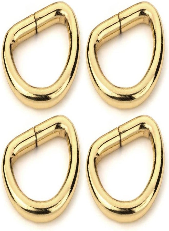Nimida D Rings Extra Strong Golden Buckles for Straps, Un-Welded Connect Buckle for Leather Bags, Luggage, Purse Dog Lease | 4 mm Thick/Outer Size 1 & 3/25” inch – | Pack of 20 - Image 1