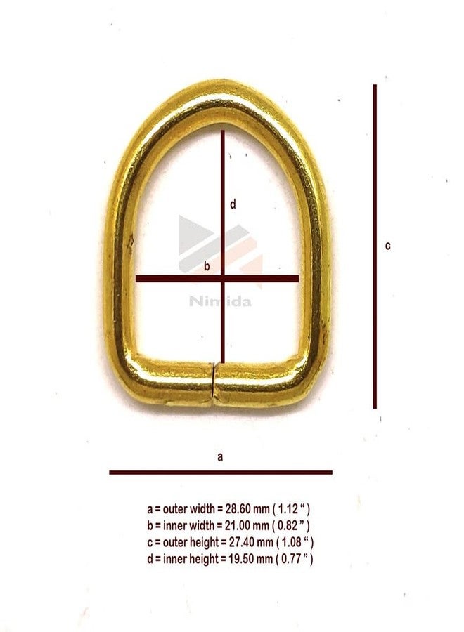 Nimida D Rings Extra Strong Golden Buckles for Straps, Un-Welded Connect Buckle for Leather Bags, Luggage, Purse Dog Lease | 4 mm Thick/Outer Size 1 & 3/25” inch – | Pack of 20 - Image 4