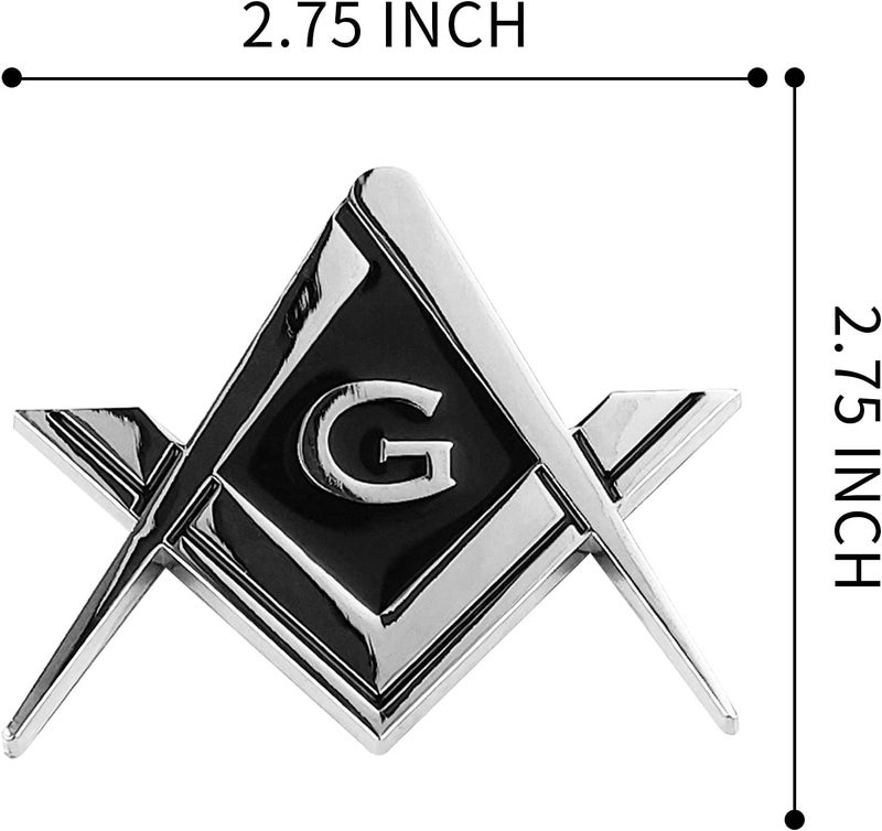 CREATRILL 3 Pack Chrome Plated Masonic Car Emblems - Image 2