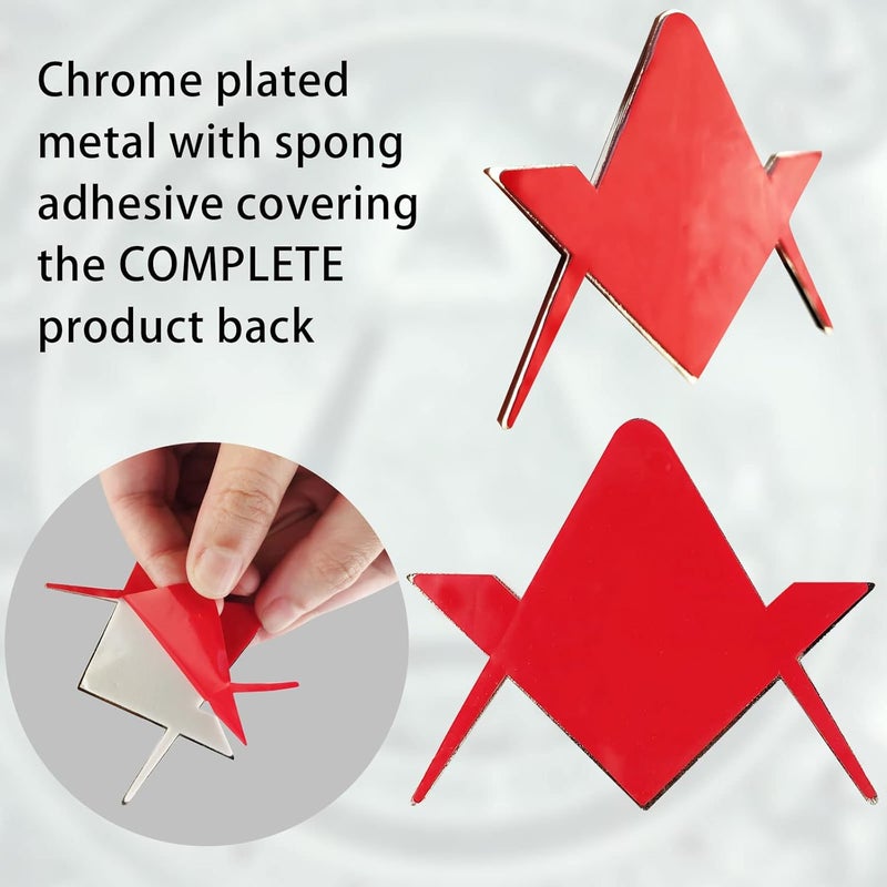 CREATRILL 3 Pack Chrome Plated Masonic Car Emblems - Image 4