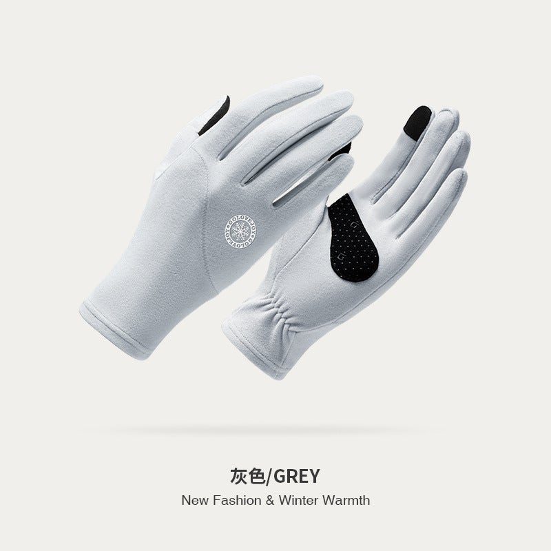 Winter Wool Gloves for Women Touchscreen Gray [de Velvet] DY46
