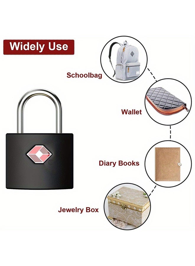 Tersely [4 Pack] TSA Luggage Locks with Keys,Key Travel Locks, Suitcase Padlock for Luggage, Keyed Luggage Locks Brass for Gym Lockers, Laptop Bags,Travel Suitcases[8 Keys] - Image 3