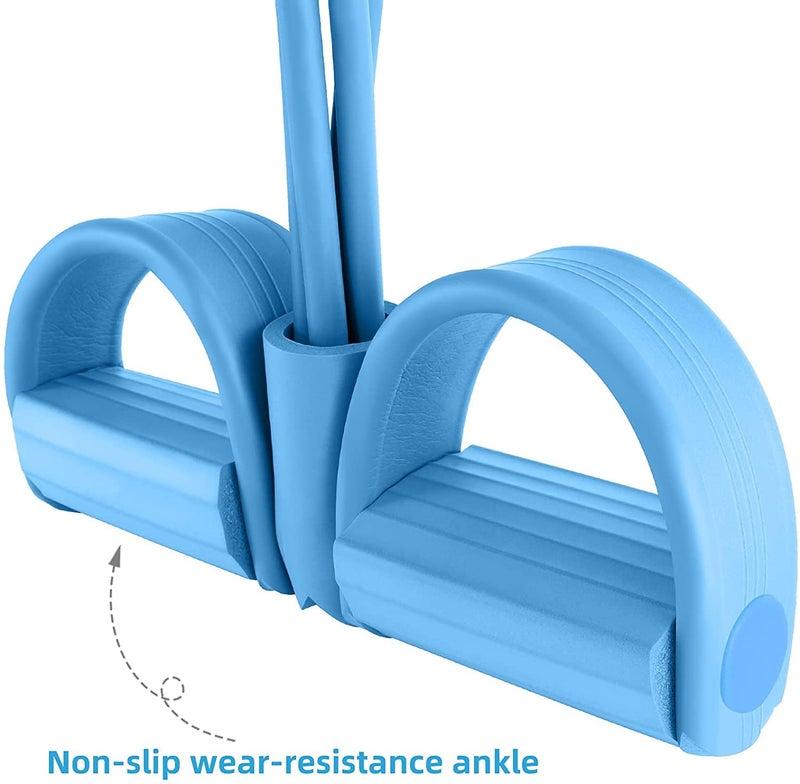PEN&H Multi-Function Tension Ropeâ€“4 Tube Resistance Bands with Handlesâ€“Sit Up Exercise Equipment Home Gym Tummy Trainer for Men Women(Blue) - Image 5