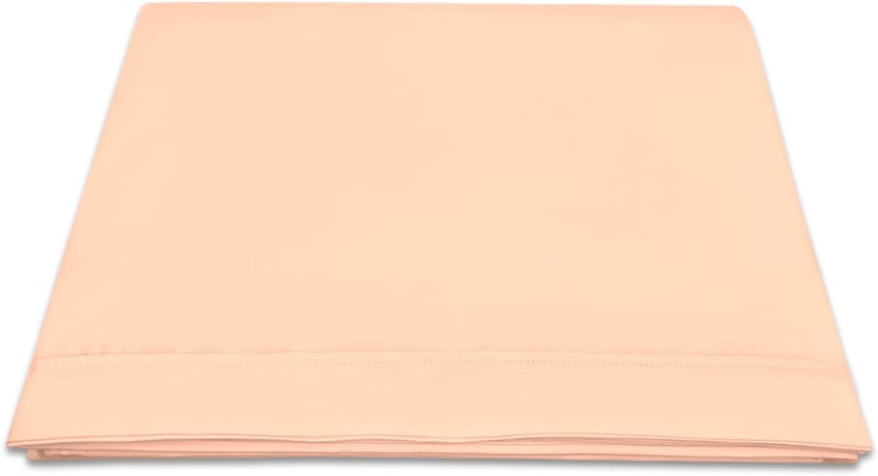 PIZUNA 100% Cotton Flat Sheet King Size 300x280 cm Coral Pink 1 PC, 400 Thread Count Luxurious Long Staple Cotton Sateen Weave Bed Sheet Coral Pink (ملاءة سرير مسطحة من القطن 100%) - Image 1