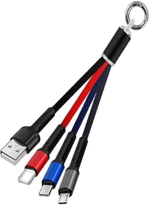 Multi Lightning Fast Charging Cable 3 in 1 Nylon Braided Functions Micro Cord Connector with USB and Type C Supports Premium Fast Charging
