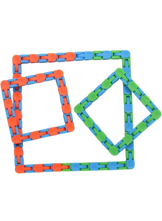 Yeetec 24 Pack 24 Links Wacky Tracks Snap and Click Fidget Toys, Finger Sensory Toys, Snake Puzzles for Stress Relief, Party Bag Fillers, Party Favours, Random Color - Image 3