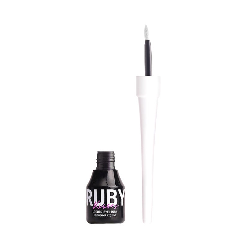 Ruby Kisses Classic Liquid Eyeliner Smudgeproof Long Lasting Eye Makeup with FeltTip Applicator 1 PACK White