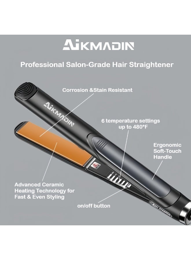 ألكمدين مكواة شعر سيراميك2 في 1 لفرد وتجعيد الشعر، تسخين سريع يصل إلى ‎480℉، مع 6 إعدادات لدرجة حرارة قابلة للتعديل - Image 4