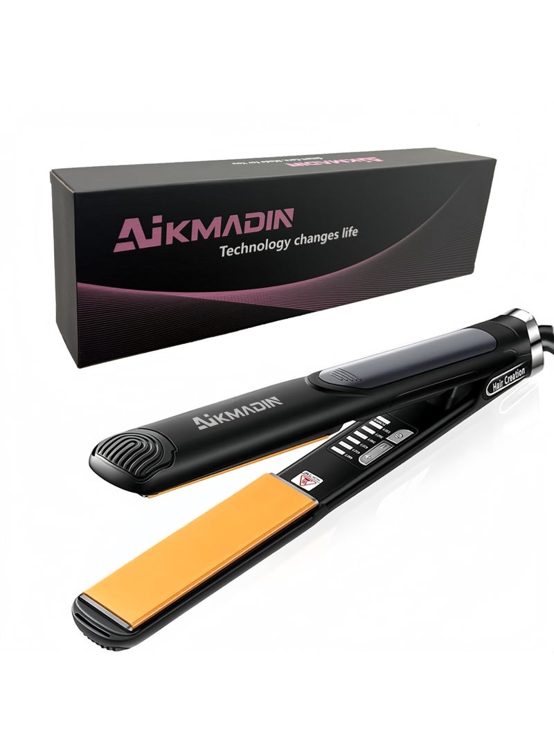 ألكمدين مكواة شعر سيراميك2 في 1 لفرد وتجعيد الشعر، تسخين سريع يصل إلى ‎480℉، مع 6 إعدادات لدرجة حرارة قابلة للتعديل - Image 1