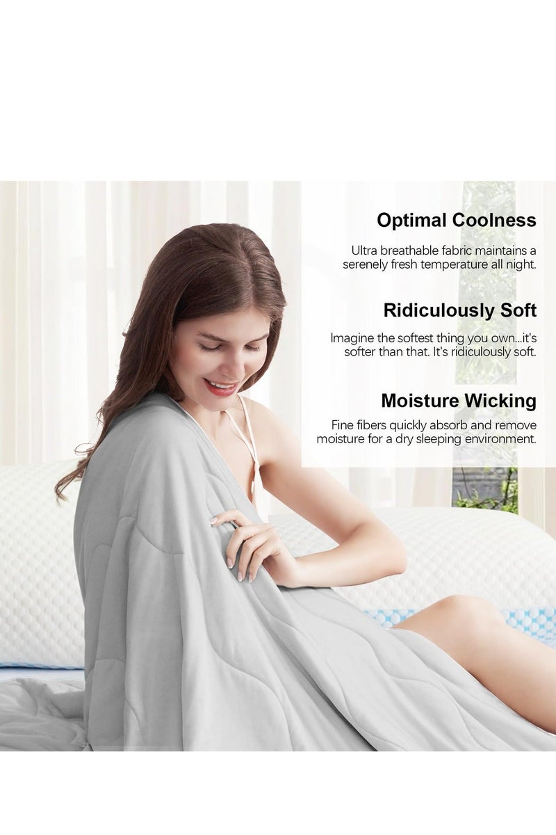 BABONA Extra-Large Microfiber Soft Quilt, Ice-Cool Fabric That Feels Gentle on the Skin, Double-Sided Cooling Design, Soft and Fluffy, Suitable for Nighttime Sweating and Hot Sleep, Ideal for Hotel Use (Gray, Large 230cm X 230cm) - Image 5
