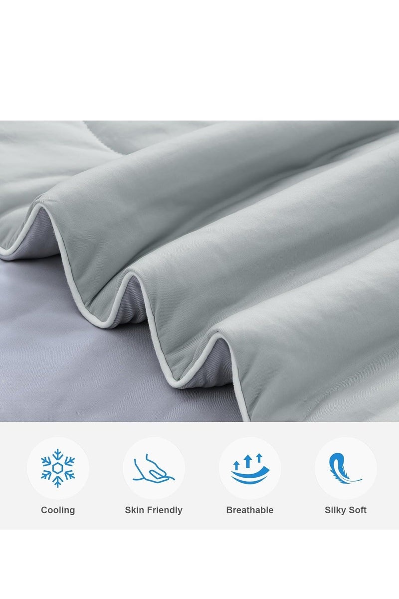 BABONA Extra-Large Microfiber Soft Quilt, Ice-Cool Fabric That Feels Gentle on the Skin, Double-Sided Cooling Design, Soft and Fluffy, Suitable for Nighttime Sweating and Hot Sleep, Ideal for Hotel Use (Gray, Large 230cm X 230cm) - Image 2