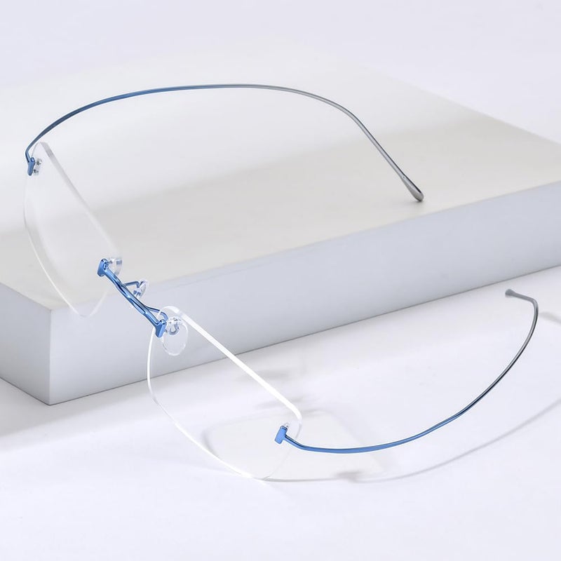 FONEX Titanium Glasses Frame,Rimless Frameless Optical Eyewear Eyeglasses for Men and Women F85634 - Image 2