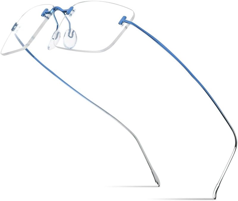 FONEX Titanium Glasses Frame,Rimless Frameless Optical Eyewear Eyeglasses for Men and Women F85634 - Image 1