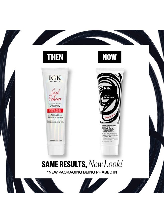 أي جي كي بلسم IGK Good Behavior Spirulina Protein Anti-Frizz Smoothing Blowout Balm 150 مل / 5 أونصة - Image 2