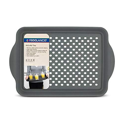 Freelance Anti Slip Serving Tray - 40.2 x 27 cm - Black - Non-Slip Rubber Surface, Break-Resistant - Versatile Anti Skid PP Plastic Kitchen & Dining/Coffee Table Trays for Breakfast/Food/Tea - Image 5