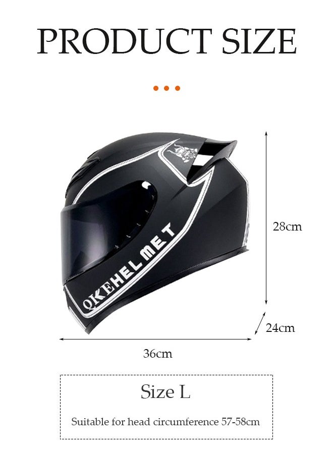 DUNISO Full face motorcycle helmet, lightweight crash resistant motorcycle helmet, all season cool riding helmet，cycling helmet with black lenses, breathable lining, suitable for both men and women，suitable for riding recreational activities（L）  - Image 2