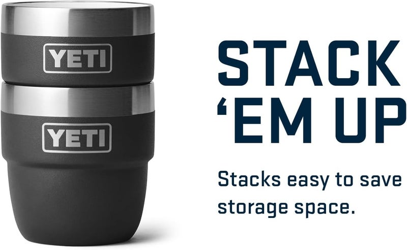 YETI كوب رامبلر القابل للتكديس سعة 4 أونصات، من الفولاذ المقاوم للصدأ، معزول بالفراغ، كوب إسبريسو/قهوة، عبوة من 2 - Image 5