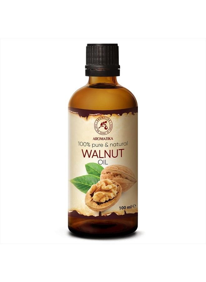 Aromatika - Walnut Oil 3.4 fl oz - Juglans Regia Seed Oil - USA - 100% Pure - Intensive for Face Care - Body - Hair - Skin - Nails - Hands - Good w/Essential Oil - Image 1