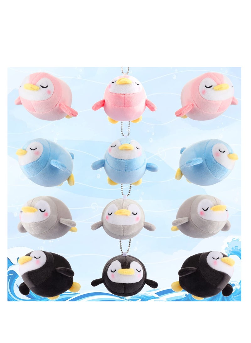 SYOSI 4 Pieces Mini Plush Penguin Stuffed Toys Animal Cute Small Baby Penguin Stuffed Doll Penguin Plush Keychain Key Holder Bag Pendant Party Favor Present Toys for Boys Girls (Adorable Style)  - Image 1