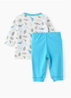 Tiny Hug Baby Boy White and Blue Dinosaur Set  - Image 2