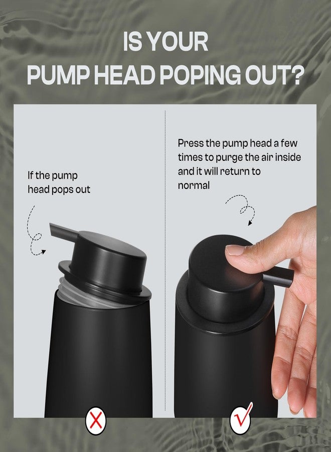 Elm Ridge Essentials ElmRidge12Oz Black Soap Dispenser-Ceramic Lotion Hand Soap Dispenser with Easy-to-Press Pump,Refillable Liquid Hand Soap for Bathroom,Dish Soap for Kitchen (Black) - Image 5