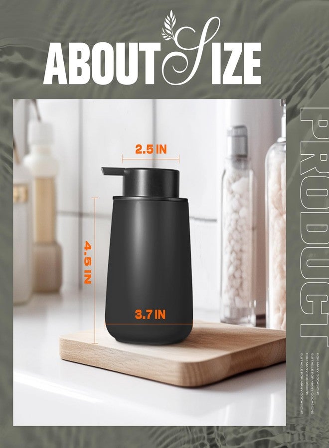 Elm Ridge Essentials ElmRidge12Oz Black Soap Dispenser-Ceramic Lotion Hand Soap Dispenser with Easy-to-Press Pump,Refillable Liquid Hand Soap for Bathroom,Dish Soap for Kitchen (Black) - Image 4