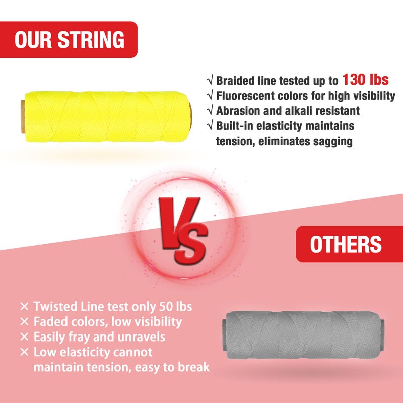 Goldblatt Mason Line,250 Feet #18 Braided Nylon String Line, Nylon Twine for Gardening or Masonry Tools, Perfect Construction String for A String Level, Twine String for Gardening - Image 3
