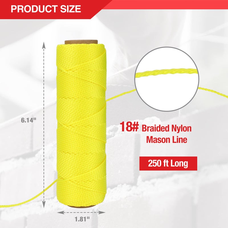 Goldblatt Mason Line,250 Feet #18 Braided Nylon String Line, Nylon Twine for Gardening or Masonry Tools, Perfect Construction String for A String Level, Twine String for Gardening - Image 4
