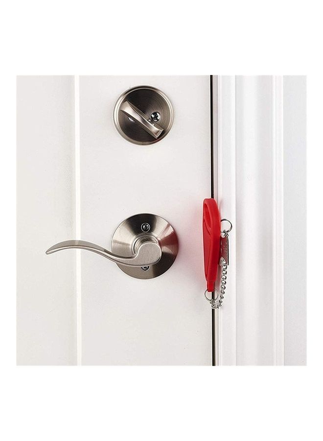 Portable Security Anti-Theft Door Lock Red/Silver - Image 3