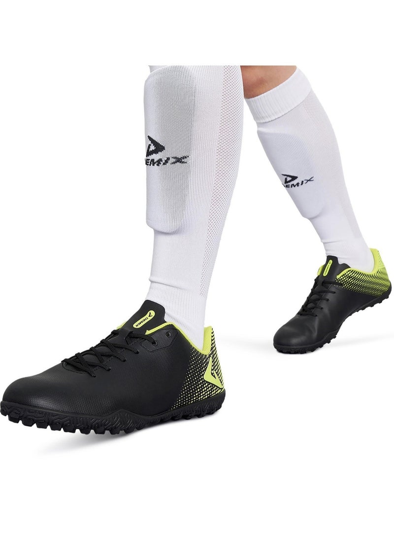 Demix Goal Men's Football Shoes – Black-Green Turf Outsole for Artificial & Hard Surfaces, Durable Synthetic Upper, Stylish and Comfortable Play - Image 3
