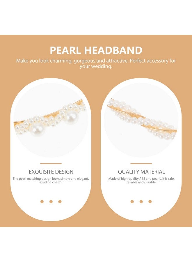 Beaupretty 4Pcs Pearls Headbands, Twist White Pearl Decor Headdress Plastic Wedding Hair Accessories for Girls Women - Image 3