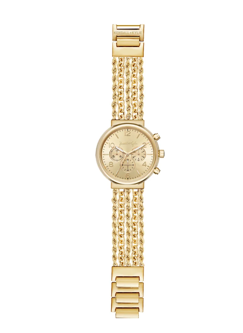 كيندال + كايلي Kendall + Kylie Women's Gold Stainless steel Analogue Watch, 14657G-42-A27
