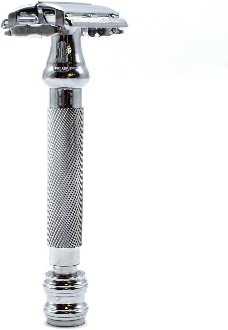 Parker Safety Razor 99R - Long Handle Heavyweight Butterfly Open with 5 Platinum Double Edge Blades - Image 2