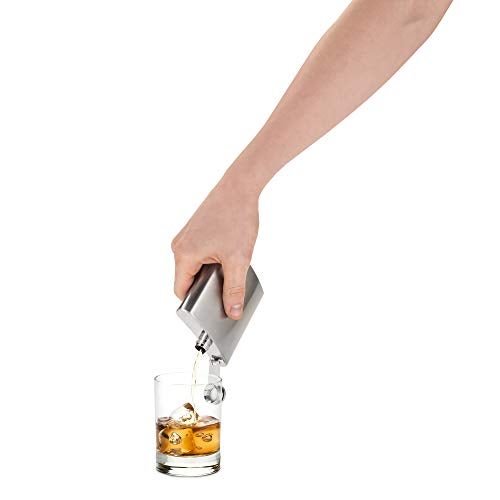 True Stainless Steel Metal Flask for Men and Women, Drinking Flasks for Vodka Whiskey Tequila Rum Cocktails, Travel, Backpacking, 6 oz Set of 1 Silver - Image 4