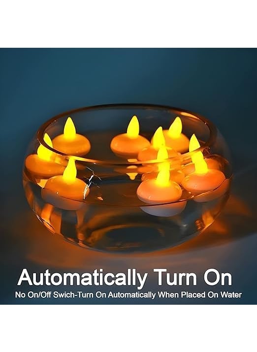 ZOOBE ENTERPRISE ZOOBE ENTERPRISE LED Light Diya with Water Sensor Electric Floating Lamp for Diwali Pooja Room Home Decoration Perfect for Festive Decor Home Ambiance Set of 12  - Image 2