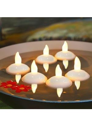 ZOOBE ENTERPRISE ZOOBE ENTERPRISE LED Light Diya with Water Sensor Electric Floating Lamp for Diwali Pooja Room Home Decoration Perfect for Festive Decor Home Ambiance Set of 12  - Image 3