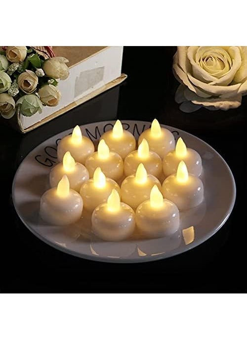ZOOBE ENTERPRISE ZOOBE ENTERPRISE LED Light Diya with Water Sensor Electric Floating Lamp for Diwali Pooja Room Home Decoration Perfect for Festive Decor Home Ambiance Set of 12  - Image 1
