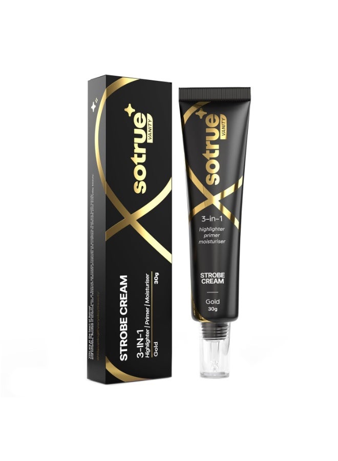 So True Sotrue Strobe Cream Gold for Face Radiance, Multipurpose Strobe Cream, Dewy Glazed Instant Glow, Highlighter For Face, Boosts Hydration 30g- For All Skin Types - Image 1