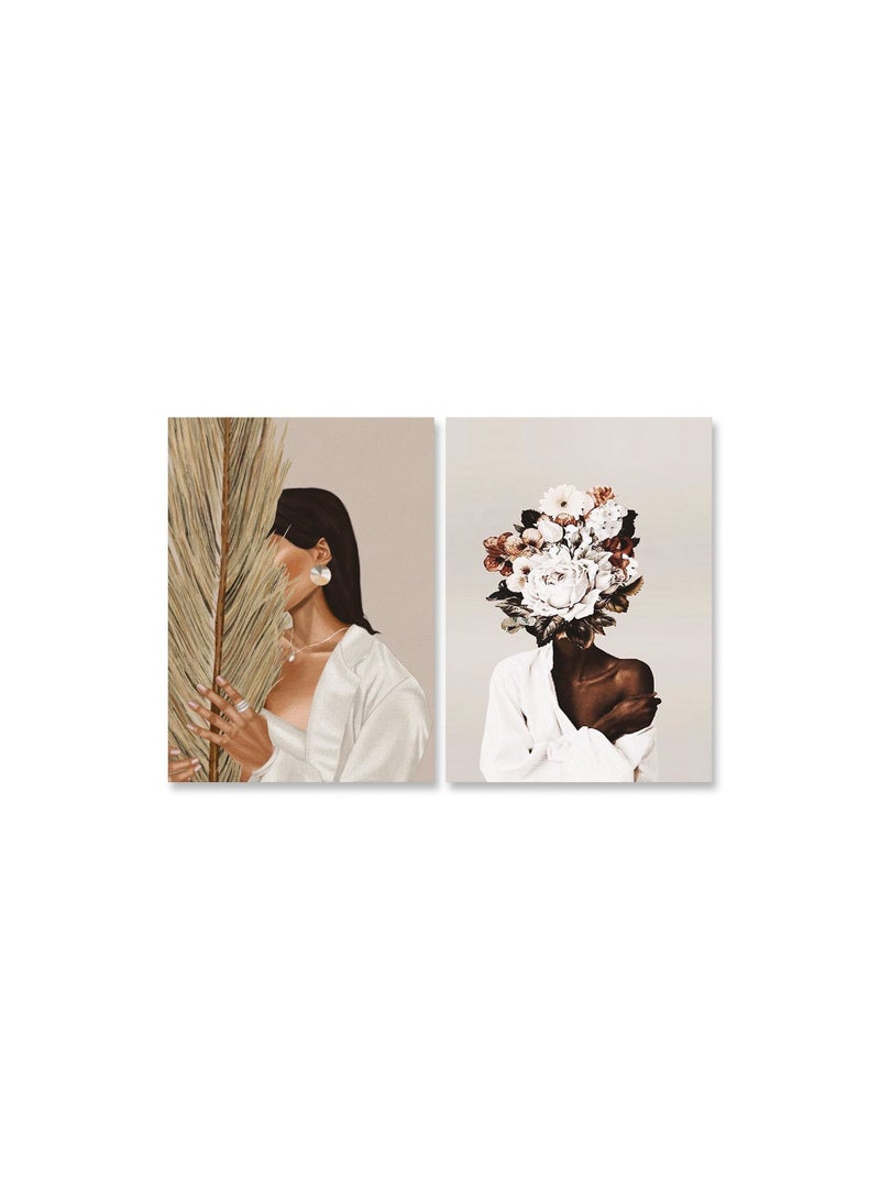 Marktna Decorative Wall Art Painting with a Woman Design, 2 pieces, Size 80x60 cm - Image 2