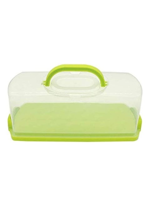 MahMir® Plastic Rectangular Bread Box with Portable Handle, Loaf Cake Storage Container Box for Storing Banana Bread,Pumpkin Bread (Green)