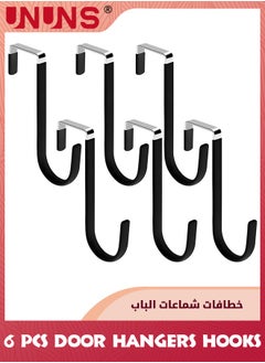 UNUNS 6 Pcs Over The Door Hooks,White Metal Sturdy Over Door Hanger Hook For Hanging Clothes,Heavy Duty Door Hanger For Bathroom/Kitchen/Hanging Towels Bags Hats Coats Keys,Space Saving Single Hooks  - Image 1