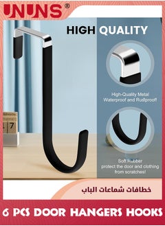 UNUNS 6 Pcs Over The Door Hooks,White Metal Sturdy Over Door Hanger Hook For Hanging Clothes,Heavy Duty Door Hanger For Bathroom/Kitchen/Hanging Towels Bags Hats Coats Keys,Space Saving Single Hooks  - Image 3