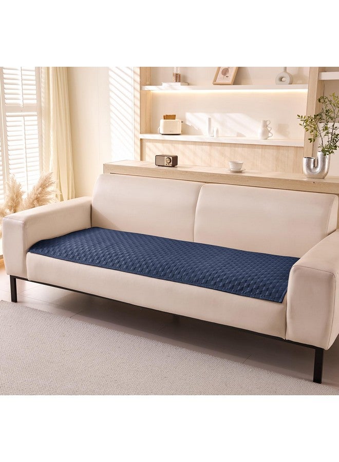 House of Quirk Luxury Waterproof Sofa Cover 1/2/3/4 Seater Anti-Slip Plaid Sofa Cover Washable Sofa Slipcover Furniture Protector from Pets Replacement Protector (Five Seater, Navy, 70x230cm) - Image 1