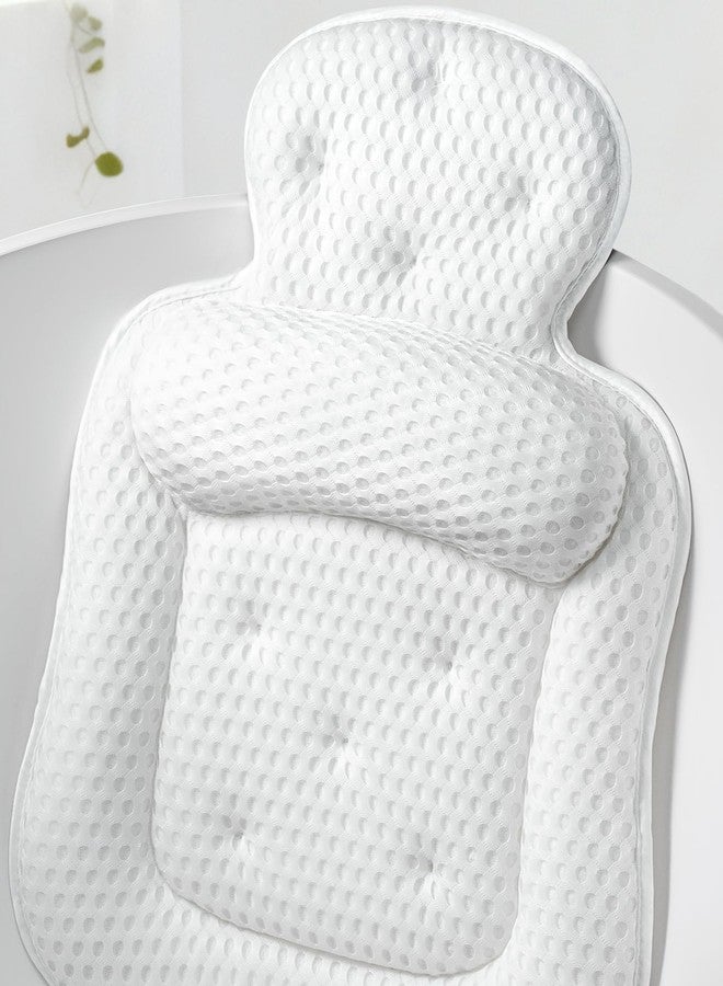 VOXOR Bath Pillows for Tub, Comfortable Bathtub Cushion for Head and Neck with Soft 3D Mesh Fabric and 54 Non-Slip Suction Cups, Relaxing Tub and Shower Accessories Spa Gift White Standard - Image 1