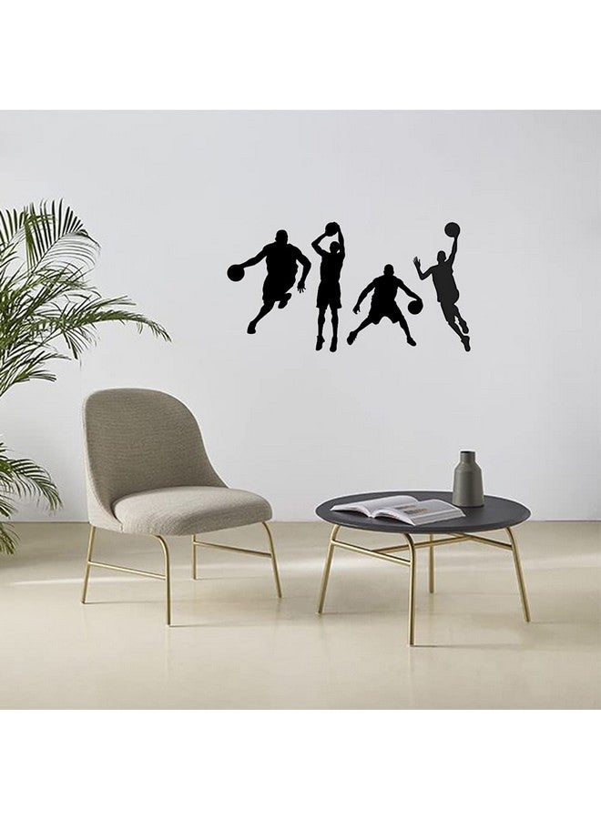 Fencosyn Basketball Slam Dunk Silhouette Wall Decals Sport Player Wall Stickers Wall Art for Boys Teens Living Room Bedroom Playroom - Image 2