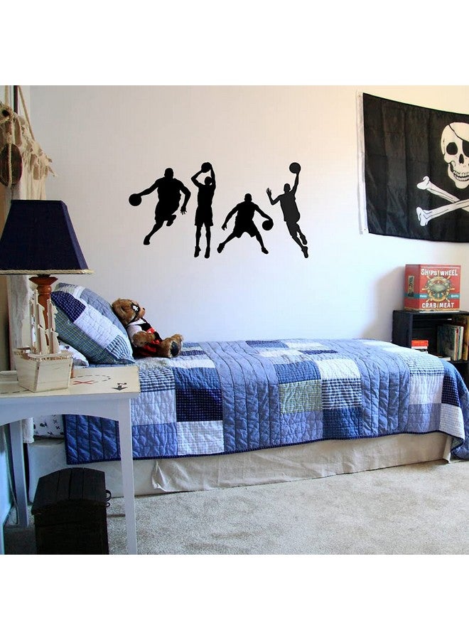 Fencosyn Basketball Slam Dunk Silhouette Wall Decals Sport Player Wall Stickers Wall Art for Boys Teens Living Room Bedroom Playroom - Image 3